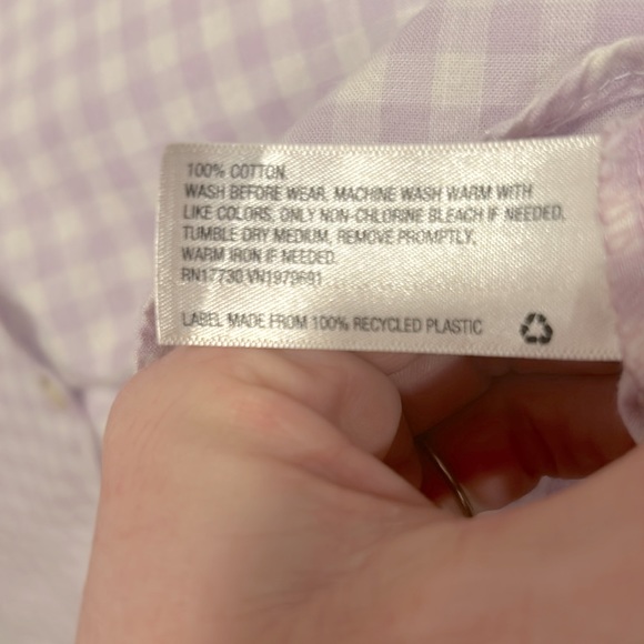 Cat and Jack Lavender Gingham Button up, Easter and Spring Wear, Boys 14-16 XL - Picture 4 of 4